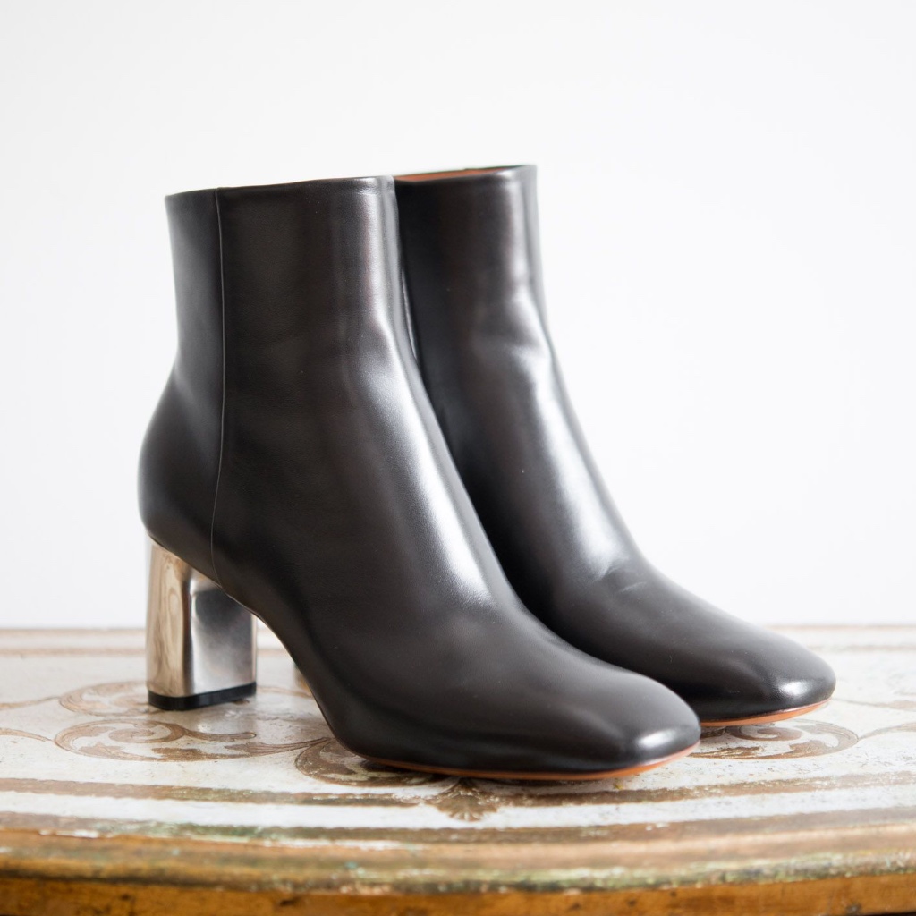 Cline Bam Bam Black Leather Ankle Boots